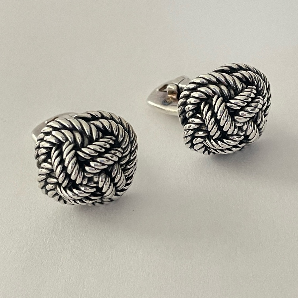 David Yurman Sterling Silver Maritime Knot Cuff Links